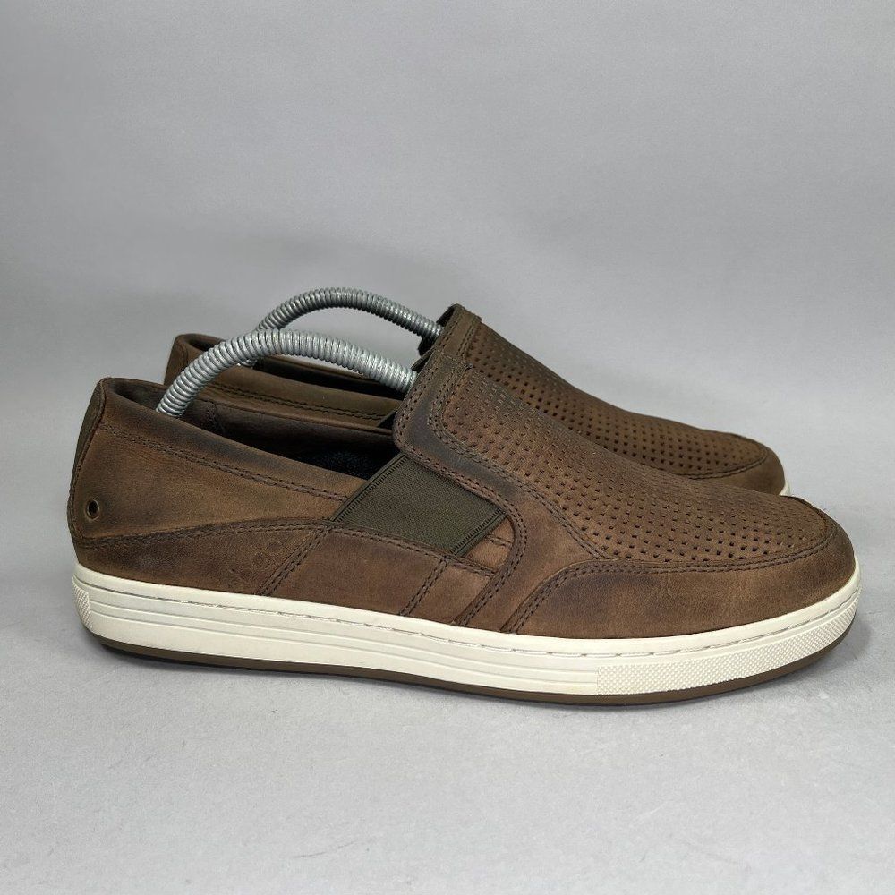 Abeo Advantage Pam‎ Shoes Men's Size 9.5 Brown Leather Slip On Loafers Sneakers
